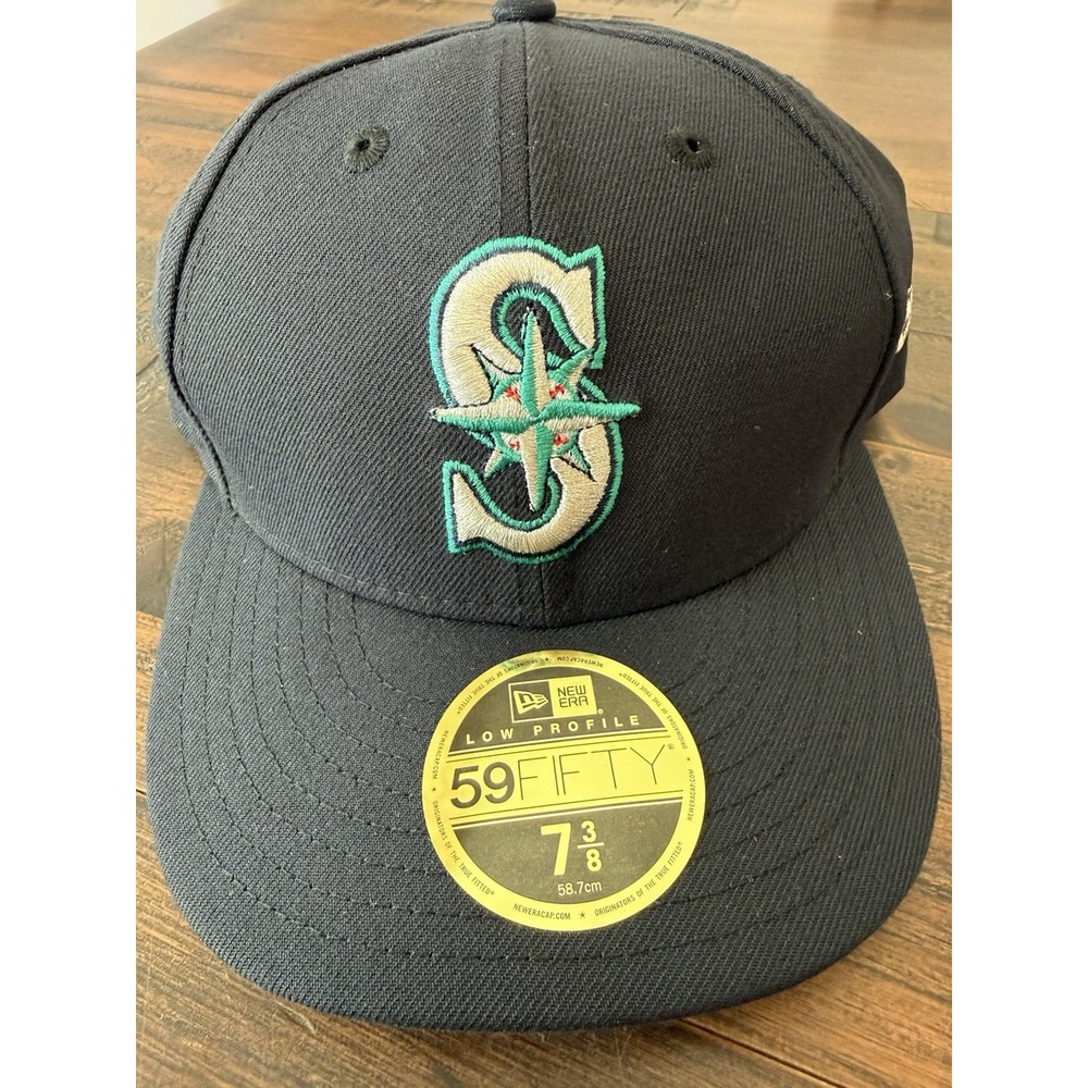 NEW Seattle Mariners Sz 7 3/8 New Era 59FIFTY LOW PROFILE Fitted Hat Cap NWT